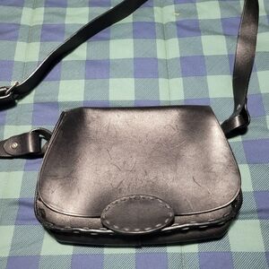 Elegant Black Leather Banana Republic Shoulder Bag